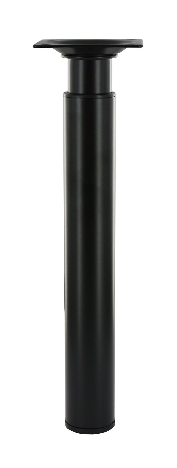 Pieds table basse cylindrique réglable en acier époxy, CIME, H.21 à 35 cm noir