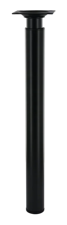 Pied de meuble cylindrique CIME réglable, H.De 31 à 50 cm acier époxy noir