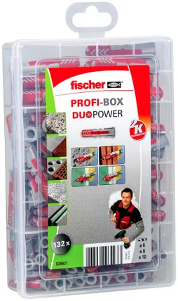 Assortiment de 132 chevilles duopower profibox tout type de mur assortiment