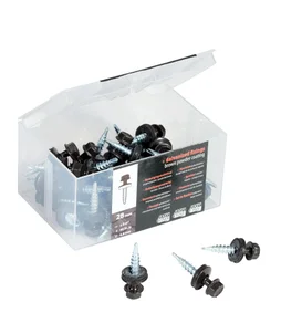 Boite de 40 vis en acier galvanises 28mm marron auto-perforante IKO