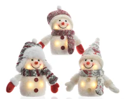 Decor Noel int bonhom neige pvc 4led blc chaud 3 model h18x11x8cm pile