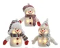 Decor Noel int bonhom neige pvc 4led blc chaud 3 model h18x11x8cm pile