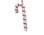 Deco Noel a suspendre mousse sucre d'orge blanc/rouge paillette h34/d4cm