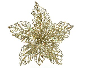 Poinsettia soie or paillettes