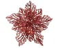 Deco Noel sur clip poinsettia plastique paillette d23,5 h10cm rouge
