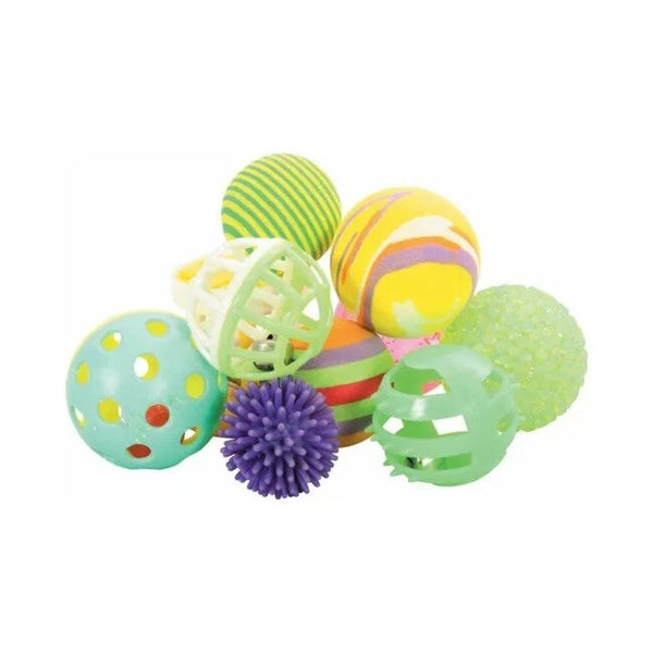 Jouet chat 10 balles multiforme 4cm