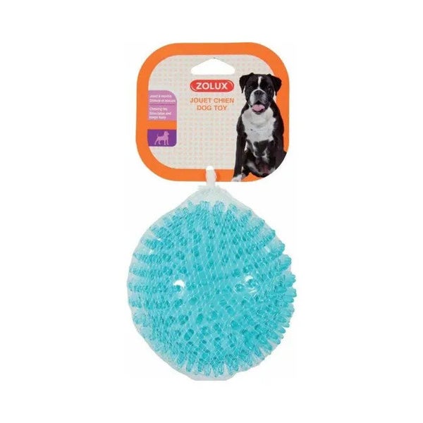 Jouet chien tpr balle picot pop 13cm turquoise