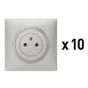 Lot de 10 prises avec terre Dooxie, LEGRAND, aluminium