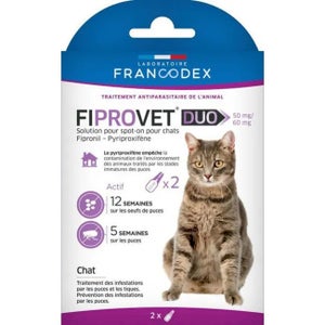Fiprovet duo 50 mg/60 mg sol chat x2