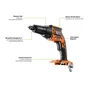 Visseuse à plaques de platre sans fil brushless AEG Bts18bL-0 18V, sans batterie