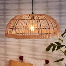 Suspension 1x e27 bois naturel BOUDET Tispun D.65.5 cm