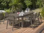 Table de jardin de repas DCB GARDEN Miami rectangulaire taupe 6 à 10 personnes