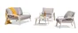 Salon bas de jardin aluminium blanc Ibiza DCB GARDEN, 5 personnes