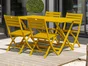 Table de jardin pliante DCB GARDEN Marius rectangulaire jaune / doré 4 personnes 