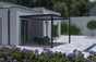 Pergola bioclimatique adossée Caleta aluminium, 12 m² gris anthracite