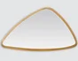 Miroir triangulaire biseauté doré, l.55 x H.55 cm
