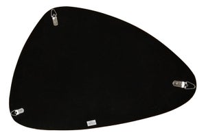 Miroir triangulaire biseauté doré, l.55 x H.55 cm