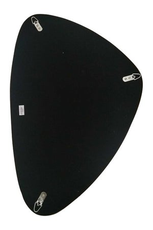 Miroir triangulaire biseauté doré, l.42 x H.62 cm