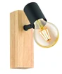 Spot patère, bois noir E27 max 10 W, EGLO Townshend noir