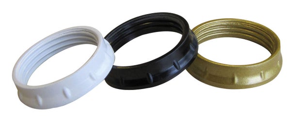 Lot De 3 Bagues Pour Douille E14 Tibelec, Plastique, Noir, Blanc Et Or