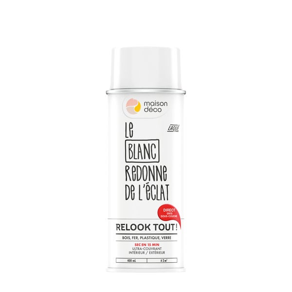 Peinture aérosol relook tout MAISON DECO blanc brillant 0.400 L