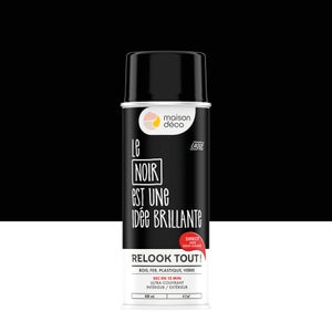 Peinture aérosol relook tout MAISON DECO noir brillant 0.400 L