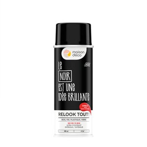 Peinture aérosol relook tout MAISON DECO noir brillant 0.400 L