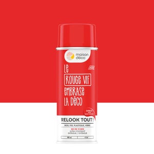 Peinture aérosol relook tout MAISON DECO rouge vif brillant 0.400 L