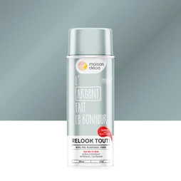 Peinture aérosol relook tout MAISON DECO argent métallisé 0.400 L