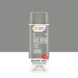 Peinture aérosol relook tout MAISON DECO gris béton satiné 0.400 L