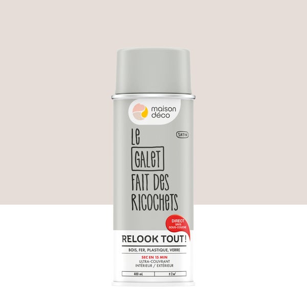 Peinture aérosol relook tout MAISON DECO gris galet satiné 0.400 L