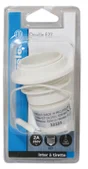 Douille 1/2 Fil Et Baguette E27 Tibelec, Plastique, Blanc 60 W