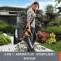 Aspirateur souffleur broyeur electrique WORX Wg505e, 3000 W
