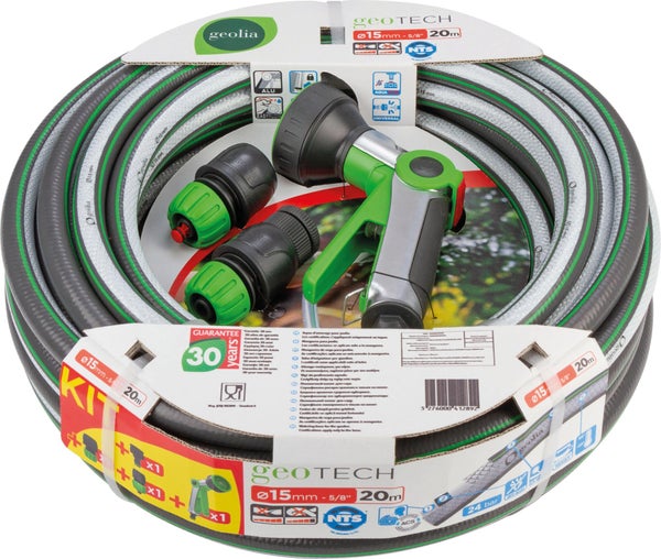 Tuyau d'arrosage GEOLIA L.20 m Diam.14.5 mm