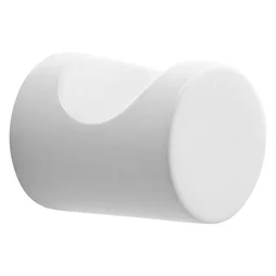 Bouton de meuble rond Simi, zamak blanc peint, Diam.19.5 mm