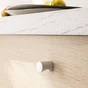 Bouton de meuble rond Simi, zamak blanc peint, Diam.19.5 mm