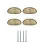 Lot de 4 poignées de meuble Cup, acier laiton antique, entraxe 64 mm