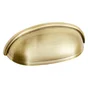 Poignée de meuble Cup, acier laiton antique, entraxe 64 mm