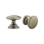 Lot de 2 boutons de meuble ronds Kessy, zamak laiton antique, Diam.30.5 mm