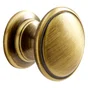 Lot de 2 boutons de meuble ronds Kessy, zamak laiton antique, Diam.30.5 mm