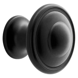 Bouton de meuble rond Paros, zamak noir peint, Diam.30.4 mm