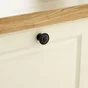 Bouton de meuble rond Paros, zamak noir peint, Diam.30.4 mm