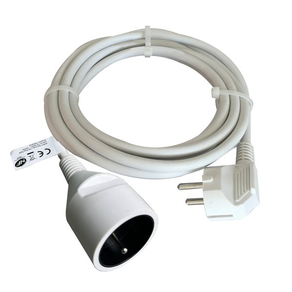 Rallonge avec terre L.3 m H05VV-F 3 x 1.5 mm², LEXMAN