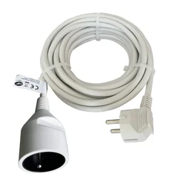 Rallonge électrique ménager avec terre H05VVF, blanc, 10m, Lexman