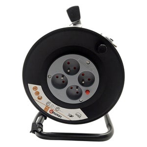 Enrouleur de cable electrique bricolage L.25 m ho5vvf 3g1.5, LEXMAN