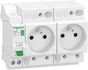 Combiné disjoncteur + 2 prises modulaires courbe C 1P+N 16A Resi9 XE, SCHNEIDER ELECTRIC