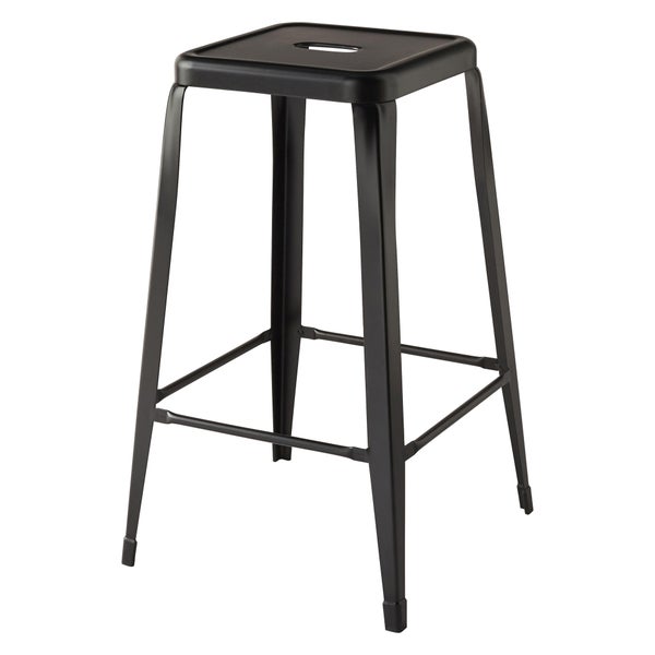 Tabouret Factory, noir mat H.66 cm