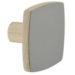 Tête de portemanteau Modulo, carré, à visser, bois, gris