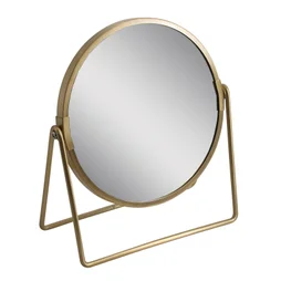 Miroir grossissant x 2 rond a poser, H.16 x l.16 x P.8.5 cm, Joy dore