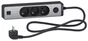 Multiprise filaire 3 prises + 2 usb 1.5m, SCHNEIDER ELECTRIC, noir / aluminium